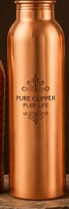 Pure Copper Pure Life engraved bottle