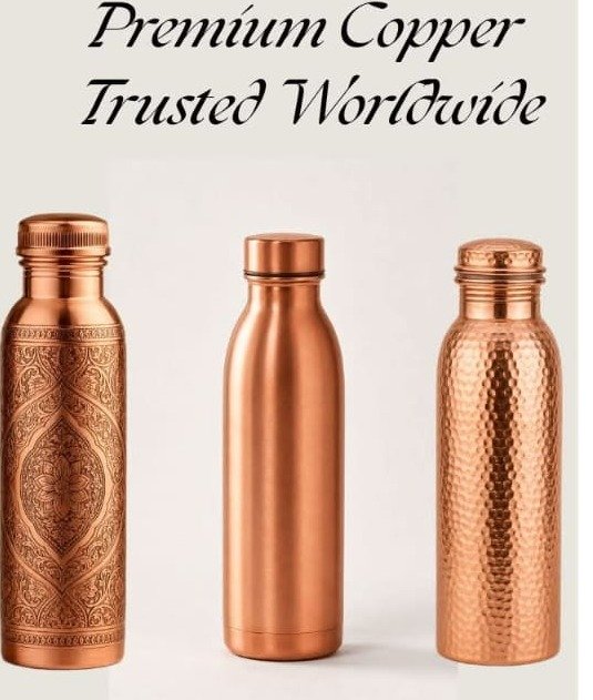 Trio of copper bottles