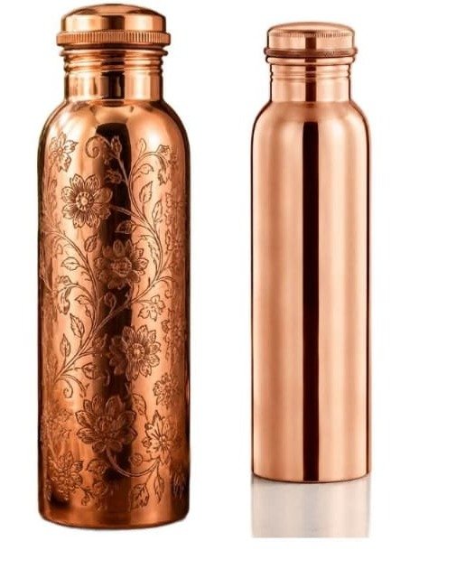 Two tall copper bottles