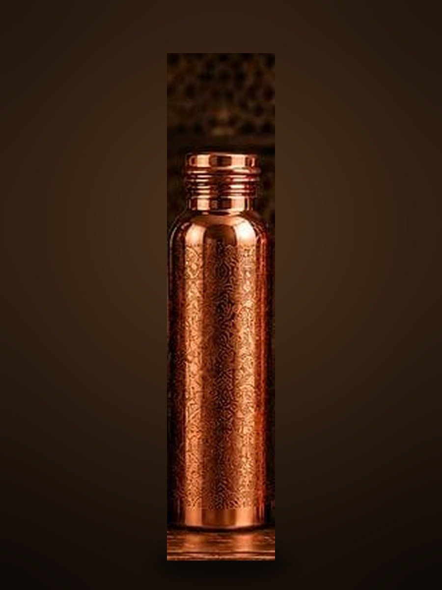 Royal Floral Engraved copper bottle